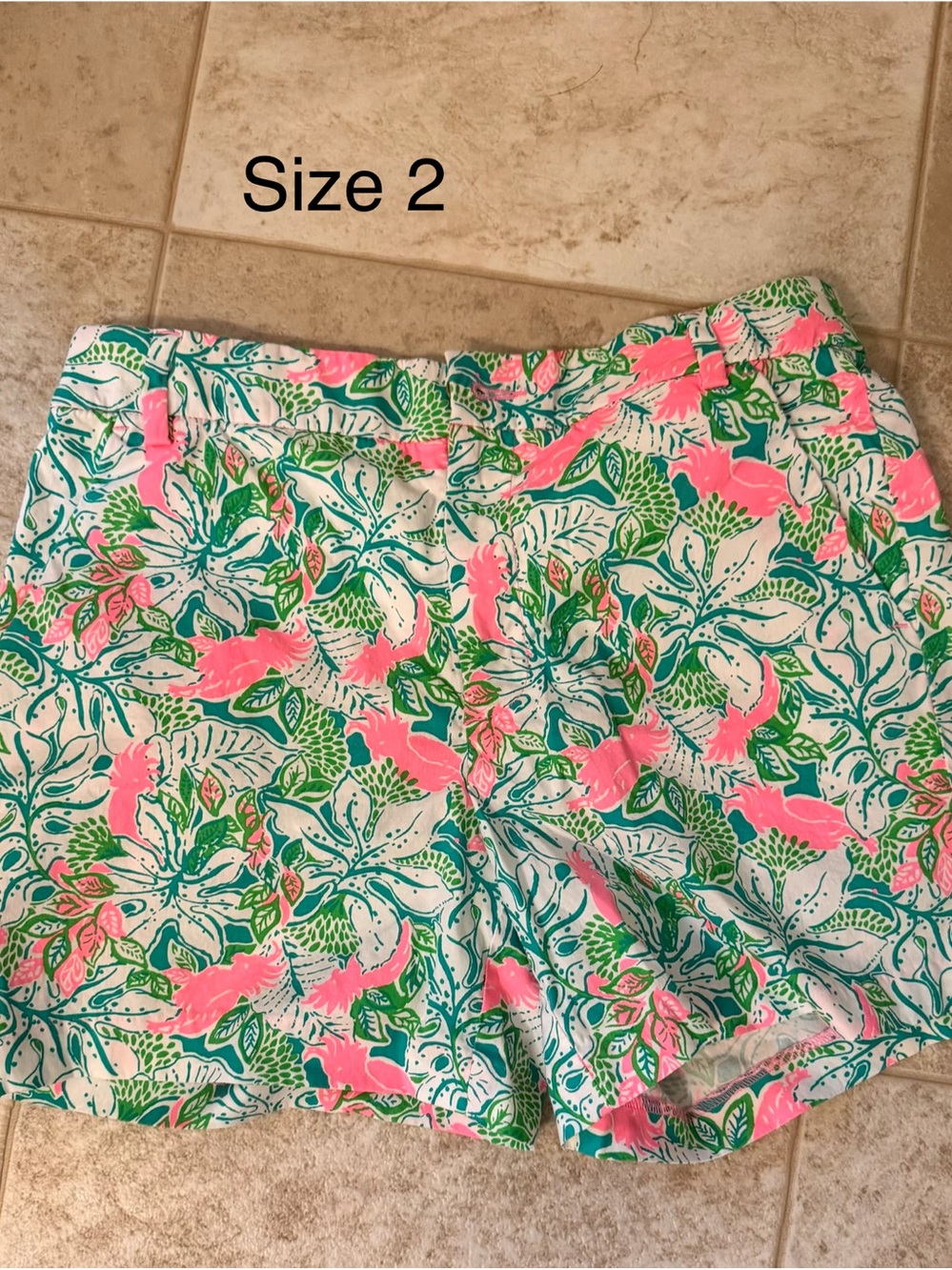 Lilly Pulitzer Floral Print Pink & Green Womens Size 2